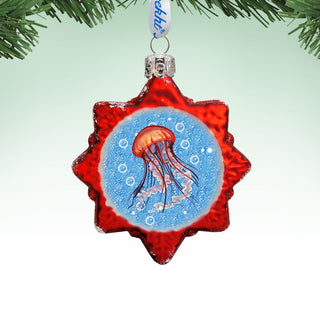 Jellyfish Mercury Glass Ornament by G. DeBrekht - Coastal Holiday Decor - 777378