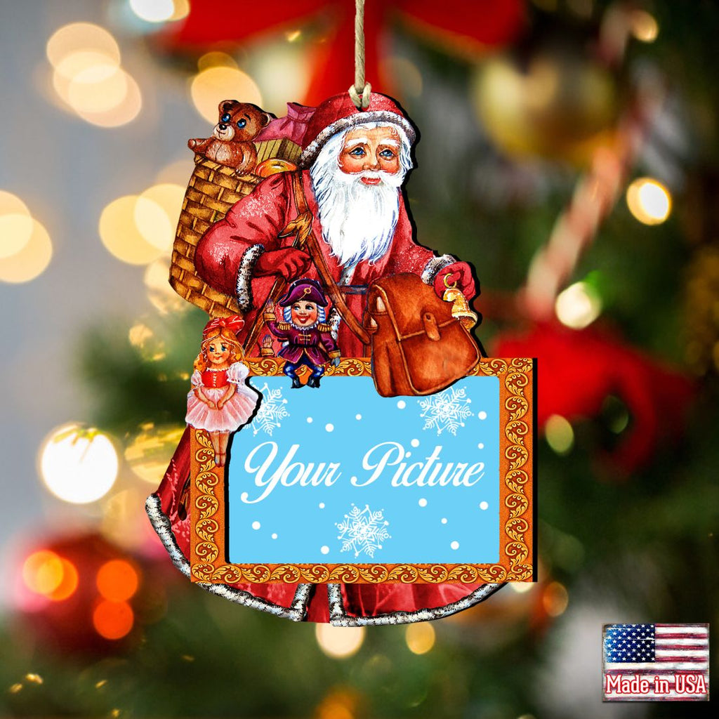 Santa Christmas Picture Frame Ornaments - Ornament for Photo - Christmas Santa Snowman Decor - 8124120PF