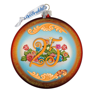 25th Anniversary Glass Ornament by G. Debrekht - Christmas Decor - 744-018