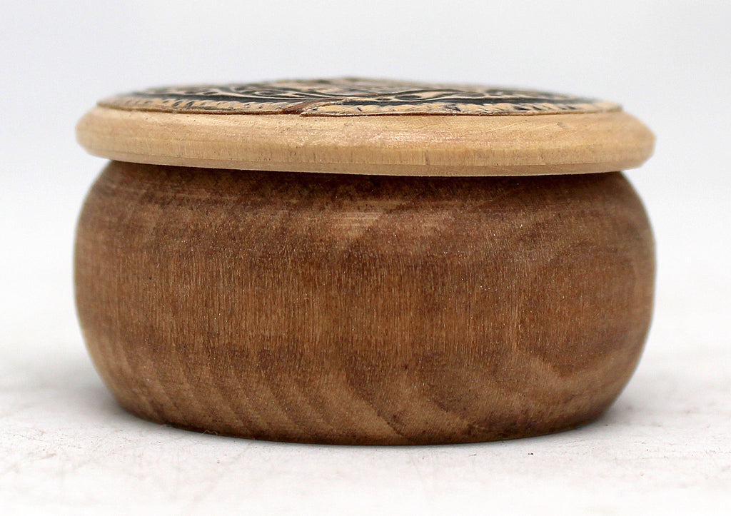 One-of-a-Kind Birch Bark Tree Round Tiny Wooden Box 1