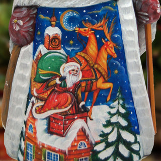 Santa Chimney Hand-Painted WOODCARVED Masterpiece by G. DeBrekht - Christmas Decor - 821552