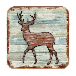 Deer Wooden Cork Coasters Gift Set of 4 by Nature Wonders - Nature Wildlife Decor - 8198211-9C-S4