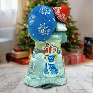 Santa Snowman Play Hand-Painted WOODCARVED Masterpiece by G. DeBrekht - Christmas Decor - 82150922 *** PRE-ORDER - Handmade Just for You! ***