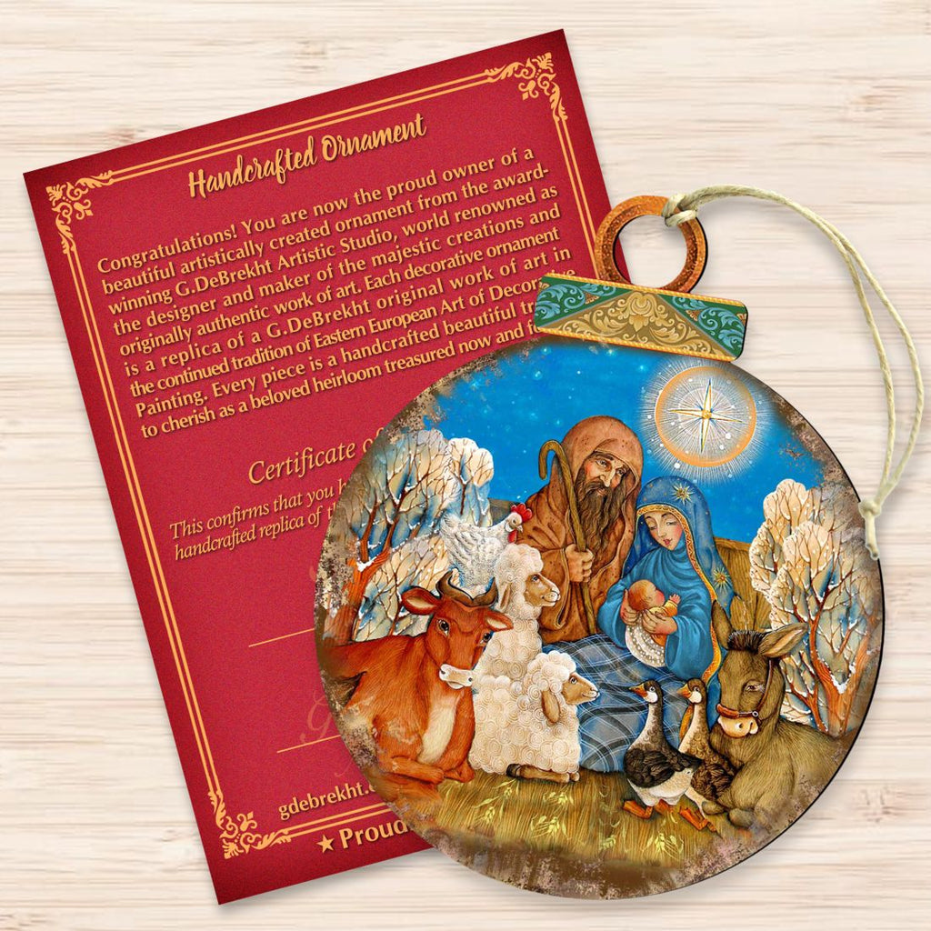 Nativity Ball Wooden Ornaments by Gelsinger - Nativity Holiday Decor - 8023852