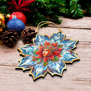 Snow Queen Snowflake Large Wooden Ornaments by G. Debrekht - Christmas Decor - 8688402M