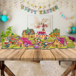 Easter Village Set of 12 by G. DeBrekht - Easter Spring Decor - 852730-S12