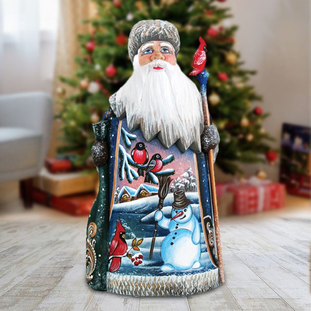 Snowman Play Santa Hand-Painted WOODCARVED Masterpiece by G. DeBrekht - Christmas Decor - 8214932