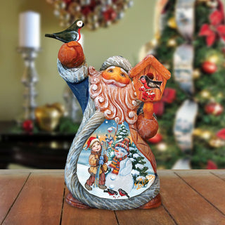 Snowy Friends Tiny Tale Santa Christmas Figurine by G. DeBrekht - Christmas Santa Snowman Decor - 561632