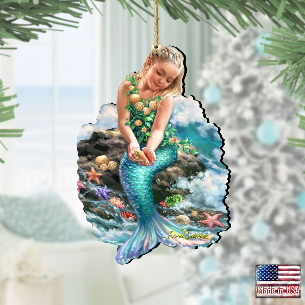 Princess of The Sea Wooden Ornaments by Gelsinger - Coastal Holiday Decor - 8141112-1611