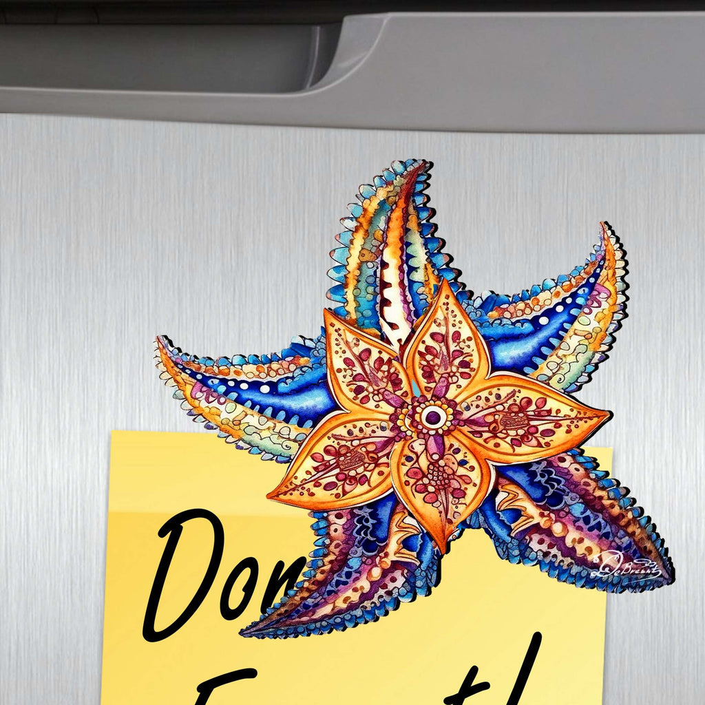 Mermaid and Friends Decorative Eco Wood Magnets Set of 6 by G. Debrekht - Coastal Decor - 8090064G-S6