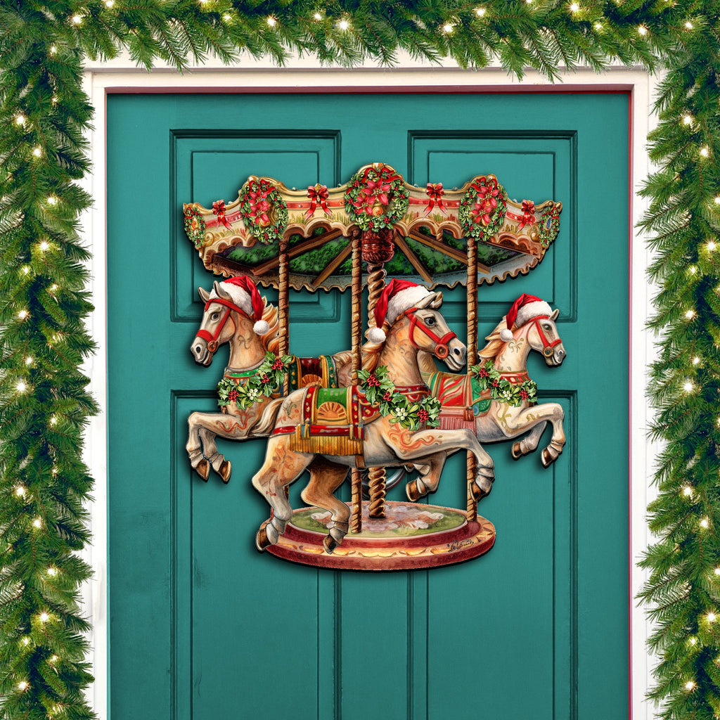 Christmas Carousel Holiday Door Decor by G. Debrekht - Christmas Decor - 8611030H