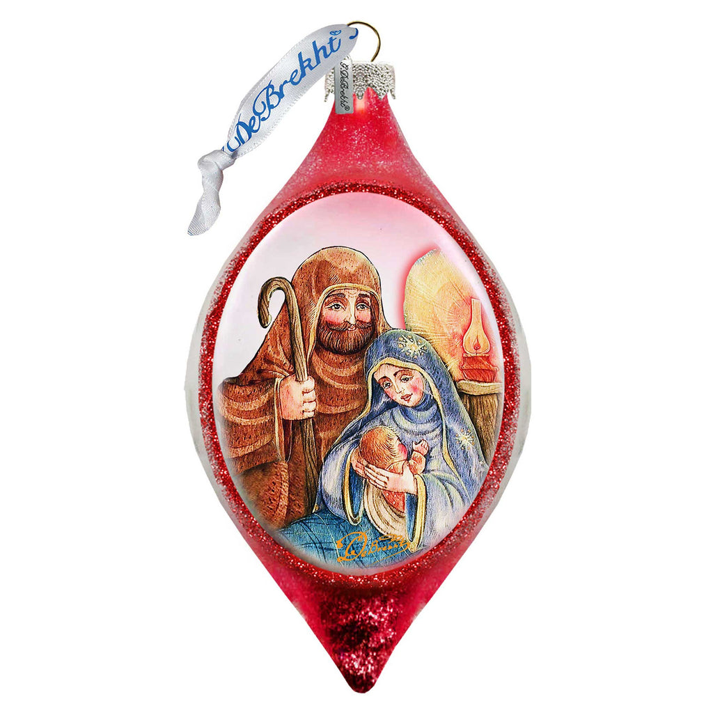 Nativity Red Drop Glass Ornament by G. DeBrekht - Nativity Holiday Decor - 757-021R