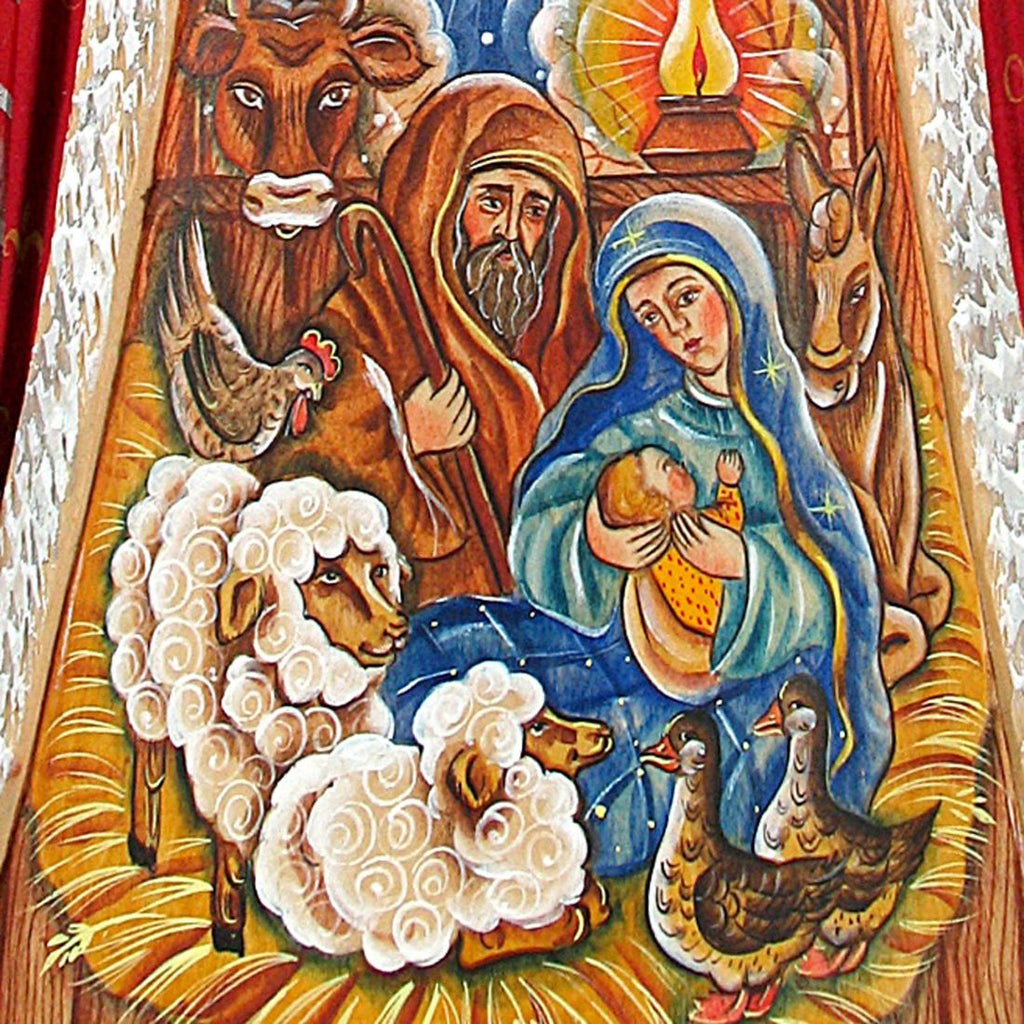 Away in the Manger Santa Hand-Painted WOODCARVED Masterpiece by G. DeBrekht - Nativity Holiday Decor - 214523 *** PRE-ORDER - Handmade Just for You! ***