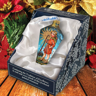 Shepherd Boy Drop Glass Ornament by G. DeBrekht - Nativity Holiday Decor - 73541