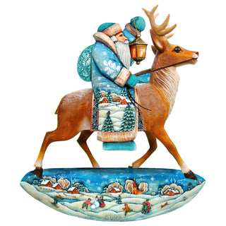 Reindeer Ride Santa Christmas Door Decor by G. DeBrekht - Christmas Santa Snowman Decor - 8151123H