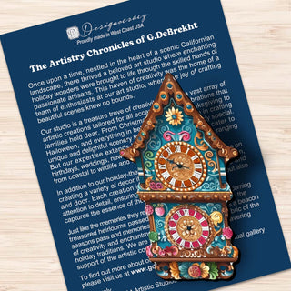 Miniature clock Clip-On Eco Wood Decorative Ornaments Set of 3 by G. Debrekht - Christmas Decor - 8091020C-S3