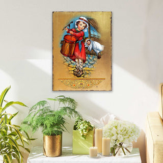 Drummer Boy Wooden Gold Plated Religious Christian Sacred Icon - Inspirational Icon Decor - 85044