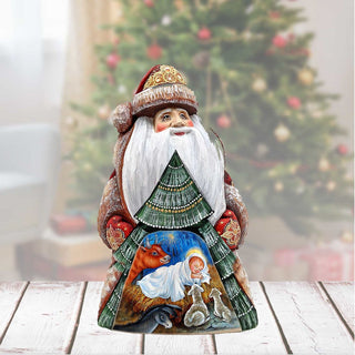 The Savior Dreams Santa Hand-Painted WOODCARVED Masterpiece by G. DeBrekht - Nativity Holiday Decor - 8208011