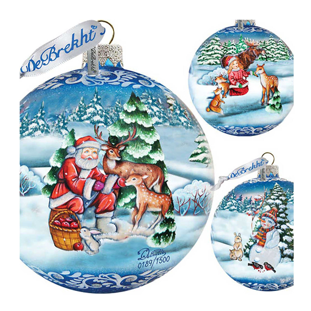 Woodland Watcher Ball Glass Ornament Limited Edition by G. DeBrekht - Christmas Santa Snowman Decor - 73849