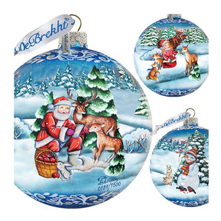 Woodland Watcher Ball Glass Ornament Limited Edition by G. DeBrekht - Christmas Santa Snowman Decor - 73849