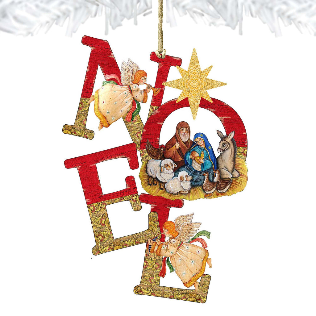 Noel Nativity Wooden Ornaments by G. DeBrekht - Nativity Holiday Decor - 8121458