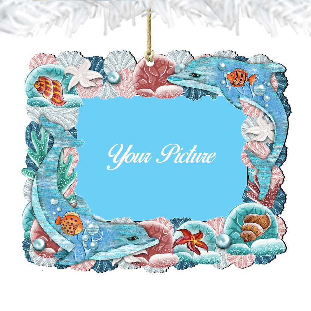 Dolphins Ornament Picture Frame Ornament for Photo by G. Debrekht - 8198519-2PF