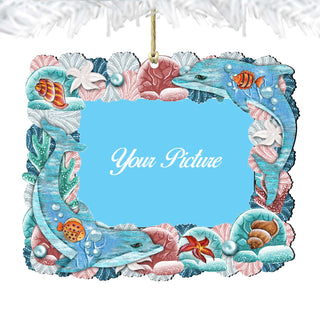 Dolphins Ornament Picture Frame Ornament for Photo by G. Debrekht - 8198519-2PF
