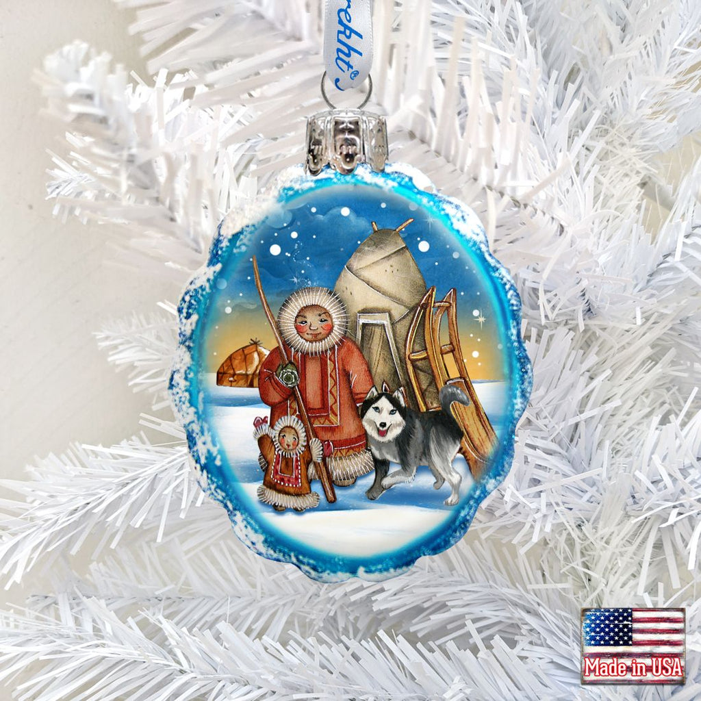 Eskimo Mercury Glass Ornament by G. DeBrekht - Wildlife Holiday Decor - 771051
