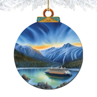Alaska's Mountain Splendor Wooden Ornaments by G.Debrekht - Wildlife Holiday Decor - 870066