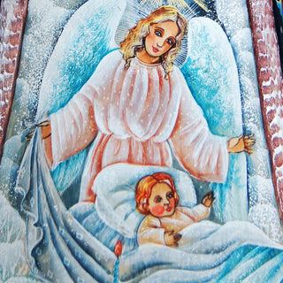 Lighting Star Santa Hand-Painted WOODCARVED Masterpiece by G. DeBrekht - Nativity Holiday Decor - 210117