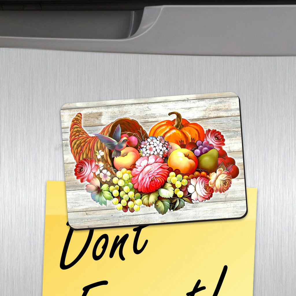 Prosperity Cornucopia Refrigerator Eco Wood Magnets Set of 3