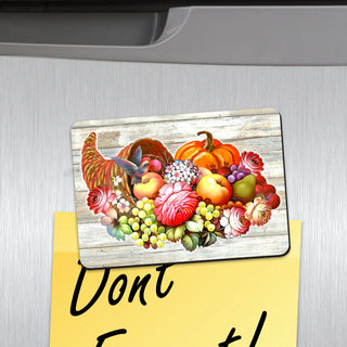 Prosperity Cornucopia Refrigerator Eco Wood Magnets Set of 3