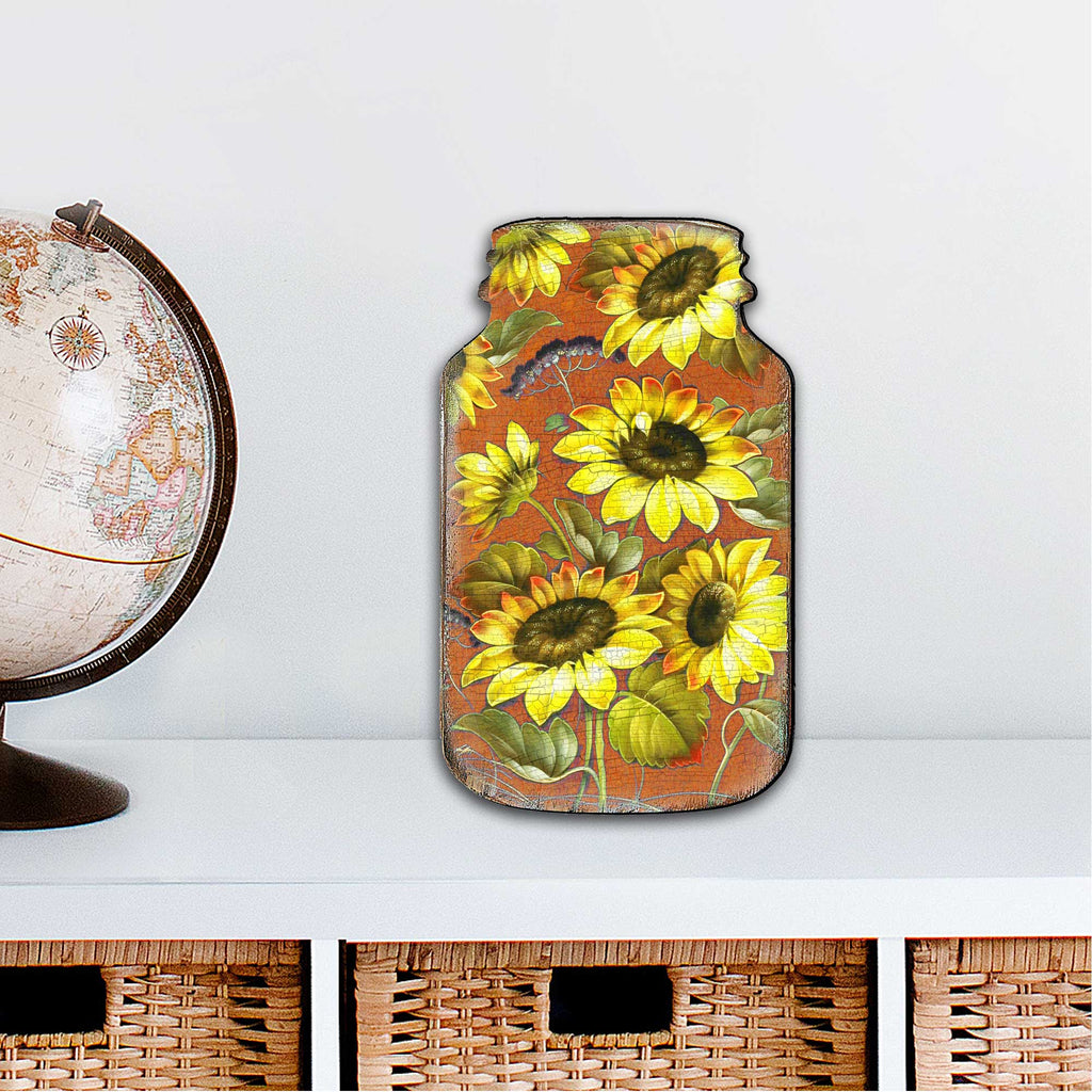 Sunflower Mason Jar Halloween Door Decor by G. DeBrekht - Thanksgiving Halloween Decor - 8158906H