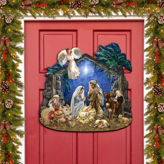 Nativity with Angel Holiday Door Decor by D. Gelsinger - Nativity Holiday Decor - 8652760H