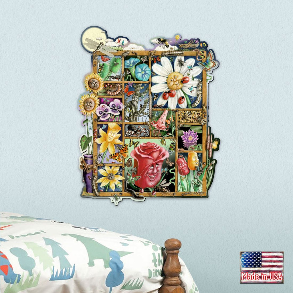 Bugs & Blossoms Whimsical Wall Art by Laura Seeley - Love Family Kids Decor - 8513002-LS