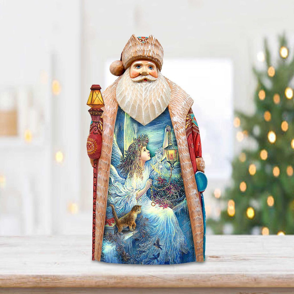 Gilding Light Angel Santa Hand-Painted WOODCARVED Masterpiece by G. DeBrekht - Christmas Decor - 210229SE