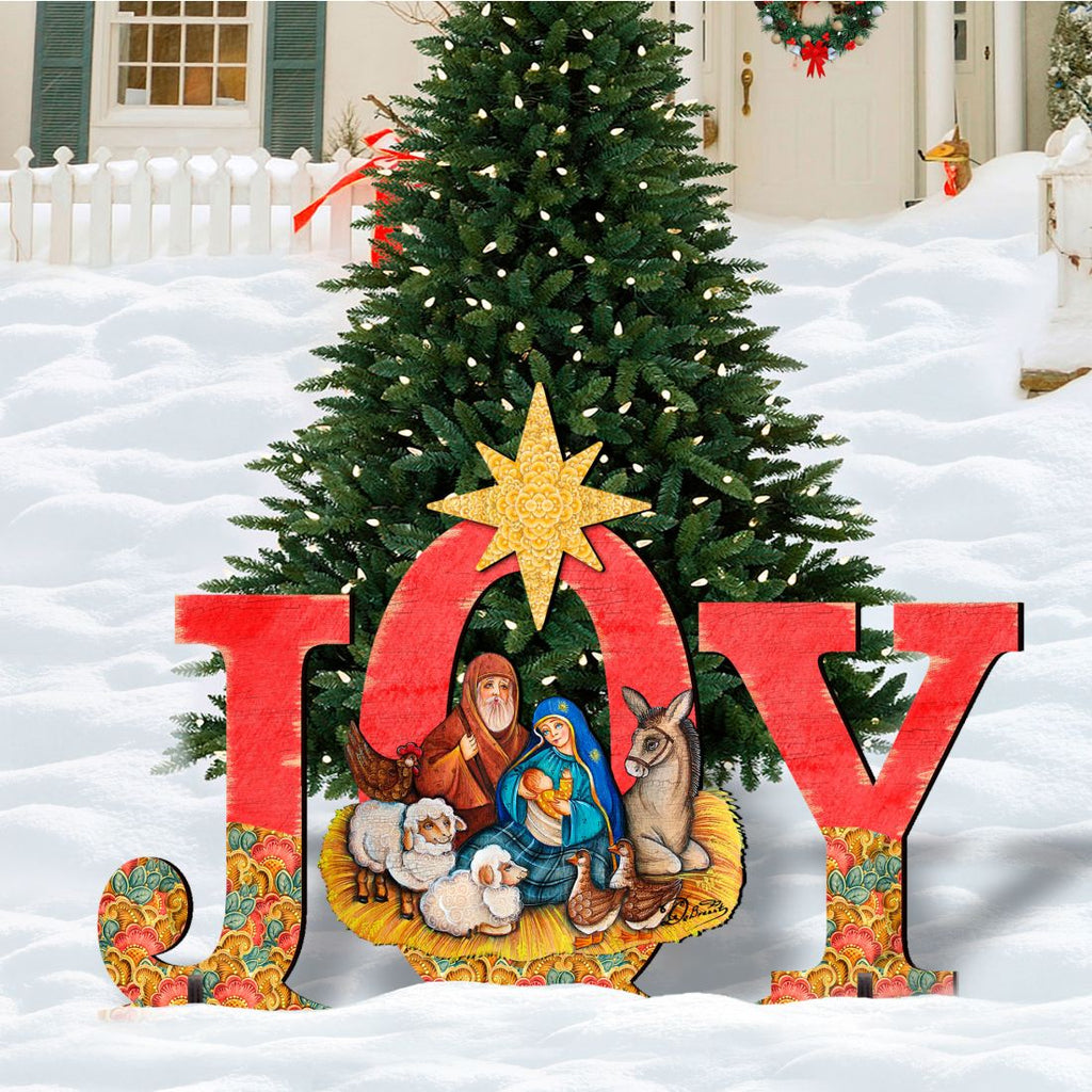 Joy Outdoor Nativity Set by G. DeBrekht - Nativity Holiday Decor - 8121454F-S3M