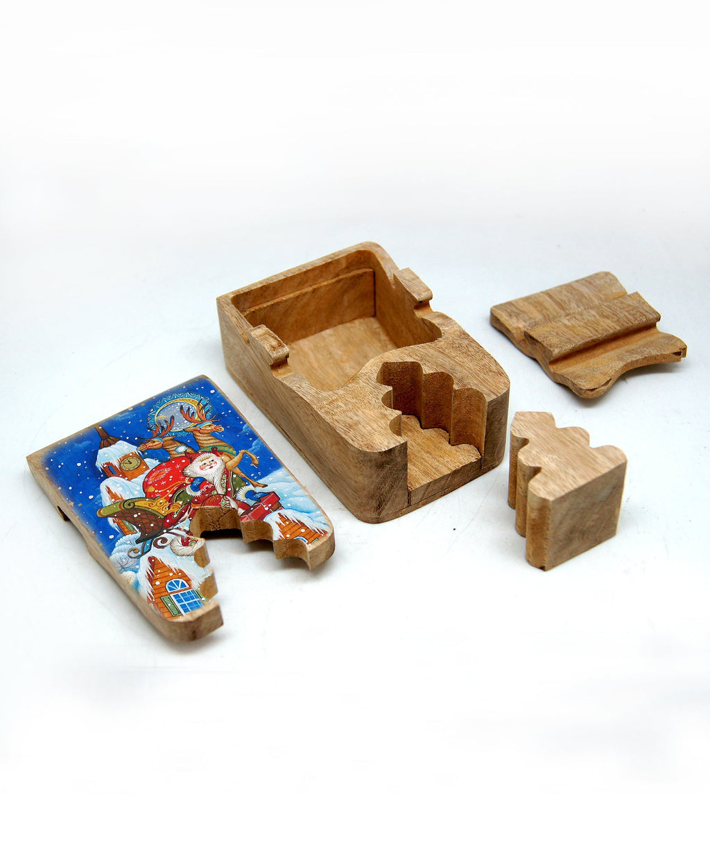 Trough the Roof Secret Wooden Puzzle Box 6x3.5x2