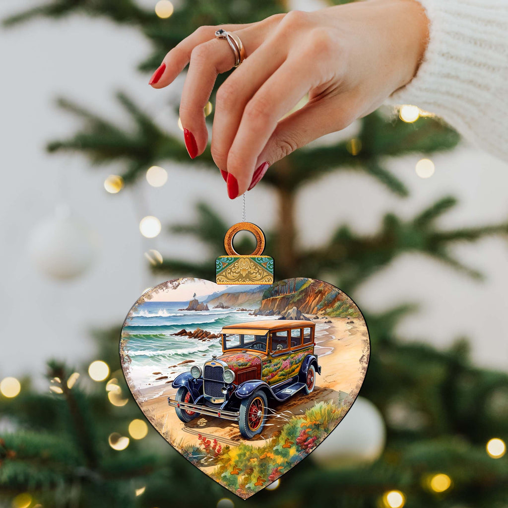 Coastal Decorations - Beach Cruiser Wooden Ornaments by G. Debrekht Coastal Holiday Decor - 8688175