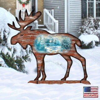 Woodsy Moose Wildlife Outdoor Decor by G. DeBrekht - Wildlife Holiday Decor - 8198222F