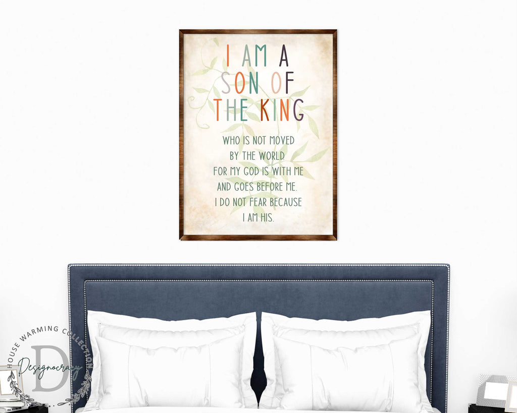 I Am a Son of the King - Wooden Religious art - Nursery wall art - Baby shower Gift - Contemporary decor - Religious wall art - 310341
