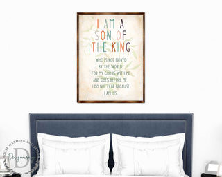 I Am a Son of the King - Wooden Religious art - Nursery wall art - Baby shower Gift - Contemporary decor - Religious wall art - 310341