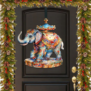 Carousel Elefant Holiday Door Decor by G. Debrekht - Christmas Decor - 8611029H