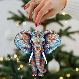 Elephants Decorative Eco Wood Ornaments Set of 3 by G. Debrekht - Wildlife Decor - 8091036-S3