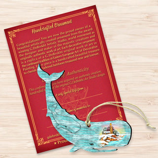 Whale Wooden Ornaments by G. DeBrekht - Coastal Holiday Decor - 8198516
