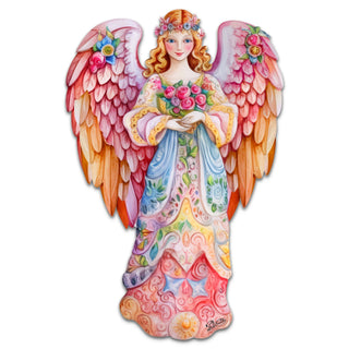 Pink Floral Angel Holiday Door Decor by G. Debrekht - Christmas Decor - 8611023H