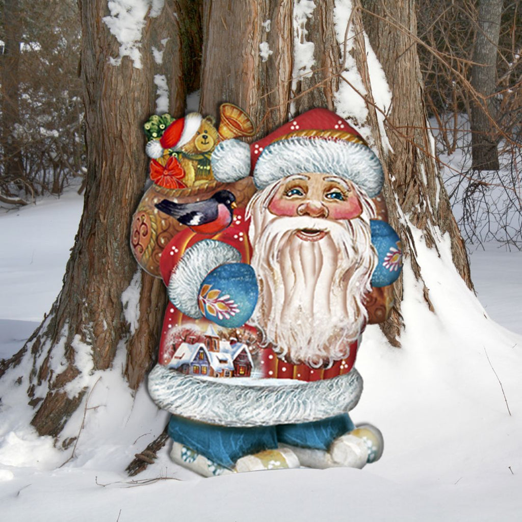 Caring Gift Bag Santa Christmas Door Decor by G. DeBrekht - Christmas Santa Snowman Decor - 8117863H