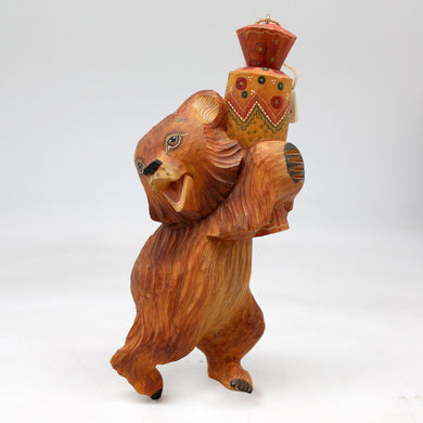 Bear with Candy Ornament 6.5x3x2