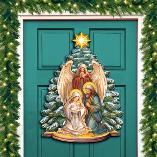 Holy Family Nativity Holiday Door Decor by G. Debrekht - Christmas Decor - 8611042H