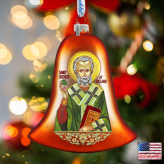 Saint Patrick Glass Ornament by G. DeBrekht - Celtic Decor - 752-060